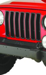 Kühlergrill Kühlerschutz schwarz Kunststoff hinter dem Grill Jeep Wrangler YJ 87-95 Rugged Ridge 11306.04