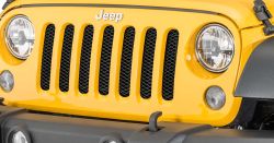 Kühlergrill Kühlerschutz schwarz Stahl glanz hinter dem Grill Jeep Wrangler JK 07- Rugged Ridge 11401.31