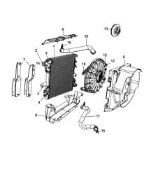 Kuehlerzarge Jeep Wrangler JK 2,8 für NSR Viskolüfter