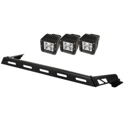 LED Scheinwerfer 3" rund schwarz Set inkl. Scheinwerferhalter Jeep Wrangler JK 07-18 Rugged Ridge 11232.04 Hood Light Bar Kit, 3
