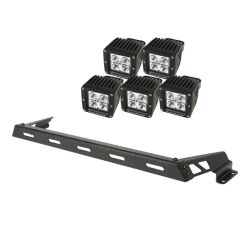 LED Scheinwerfer 3" rund schwarz texturiert Set inkl. Scheinwerferhalter Jeep Wrangler JK 07-18 Rugged Ridge 11232.12 Hood Light