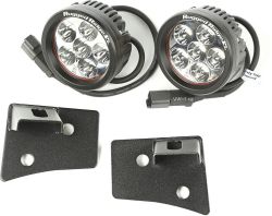 LED Scheinwerfer Arbeitsscheinwerfer Set rund Jeep Wrangler JK 07-18 E-Prüfzeichen m. Scheinwerferhalter Rugged Ridge 11027.17