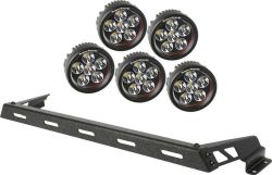 Lampenbügel Motorhaube inkl. 5 LED's schwarz texturiert für Jeep Wrangler JK 07- Rugged Ridge 11232.14