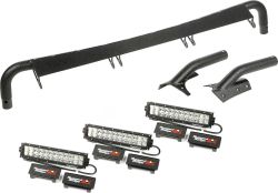 Lampenbügel Scheibenrahmen LED Scheinwerfer SET Jeep Wrangler TJ 97-06 Rugged Ridge 11232.29 Windshield Light Bar Kit