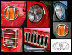 Lampenschutzgitter Set Edelstahl 7-teilig Jeep Wrangler JK 07-17 Rugged Ridge 12496.10 Euro Guard Light Kit