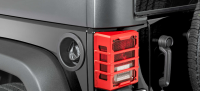 Rückleuchtenschutz Lampenschutzgitter Alu rot Jeep Wrangler JK 07-17 Rugged Ridge 11226.06 Elite Tail Light Guards