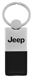 Jeep Schlüsselanhänger Leder schwarz Automotive Gold Jeep® Logo Leather Duo Keychain AMC CJ5 CJ7 Willys Renegade Wrangler Cherok