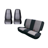 Sitzbezug Schwarz/Grau Set Jeep CJ Wrangler YJ 80-90 Rugged Ridge 13290.09 Seat Cover Kit, Black/Gray; 80-90 Jeep CJ/YJ