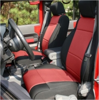 Sitzbezug Schwarz/Rot Set Jeep Wrangler JK 07-10 2-Türer Rugged Ridge 13294.53 Seat Cover Kit, Black/Red; 07-10 Wrangler JK 2dr