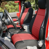 Sitzbezug Schwarz/Rot Set Jeep Wrangler JK 11-18 4-Türer Rugged Ridge 13297.53 Seat Cover Kit, Black/Red; 11-18 Wrangler JK 4dr