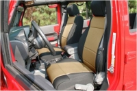 Sitzbezug Schwarz/Tan Set Jeep Wrangler JK 11-18 4-Türer Rugged Ridge 13297.04 Seat Cover Kit, Black/Tan; 11-18 Wrangler JK 4dr