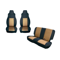 Sitzbezug Schwarz/Tan Set Jeep Wrangler TJ 03-06 Rugged Ridge 13293.04 Seat Cover Kit, Black/Tan; 03-06 Jeep Wrangler TJ