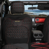 Sitzbezüge und Rücksitzbankbezug Set vorne und hinten schwarz Neopren Jeep  Wrangler JK Bj. 07-10 2-Türer