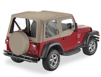 Softtop Ersatz-Softtop ohne Gestänge mit Steckfenster für Halbtüre Dark Tan - Wrangler TJ 96 - 02