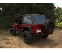 Softtop Montana schwarz ohne Gestänge Jeep Wrangler LJ 04-06 Rugged Ridge 13790.34 Montana Top, Bowless, Black Diamond; 04-06 LJ