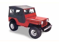 Softtop Tigertop-Softtop ohne Schienensystem mit Druckknöpfen Black Crush - Jeep CJ3A 48 - 53