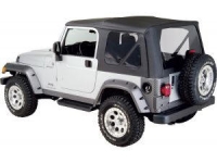 Softtop original Chrysler Jeep® Mopar® gebraucht, Seitenscheiben dunkel getönt mit Folie nachträglich schwarz