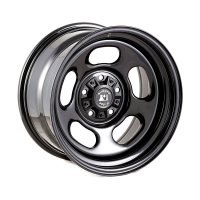 Stahlfelge 9x17 ET -12 schwarz Jeep Wrangler JK 07- Black Steel Wheel Hubcentric with Center Cap 17x9 RuggedRidge 15500.78