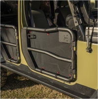 Tube Door Cover Set vorne schwarz Jeep Wrangler JK 07-18 Rugged Ridge 13579.56 Fortis Tube Door Covers, Ft Set, Blk; 07-18 JK