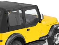 Türen Steckfensterset für Halbtüren Black Denim passend bei Original Softtop - Wrangler YJ 88 - 95