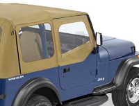 Türen Steckfensterset für Halbtüren Dark Tan passend bei Original Softtop - Wrangler YJ 88 - 95