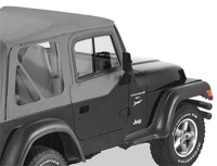 Türen Steckfensterset mit Schiebefenster für Halbtüren Charcoal - Wrangler TJ 96 - 06