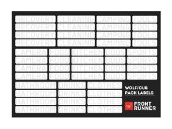 Wolf Pack und Cub Box Organisation-Labels Front Runner SBOX026