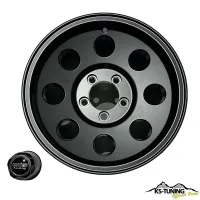 Alu Felge 8x15 5x114,3 ET+20 Schwarz Rundloch ARE172 Jeep Wrangler TJ 97-06 mit TÜV AR1725866B