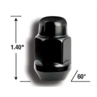 Radmutter schwarz - Universal all - 1/2" Jeep Wrangler 64-18 universal  Wheel Lug Nut, Black, 1/2-20 (Schlüsselweite 19)